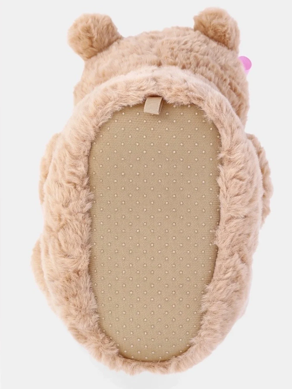NEW WONDER NATION Plush Teddy Bear Slippers Tan Size 7 - 8 Toddler Girl’s
